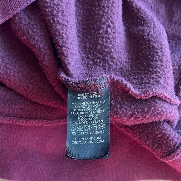 Obey Burgundy Rose Hoodie - Picture 4 of 6
